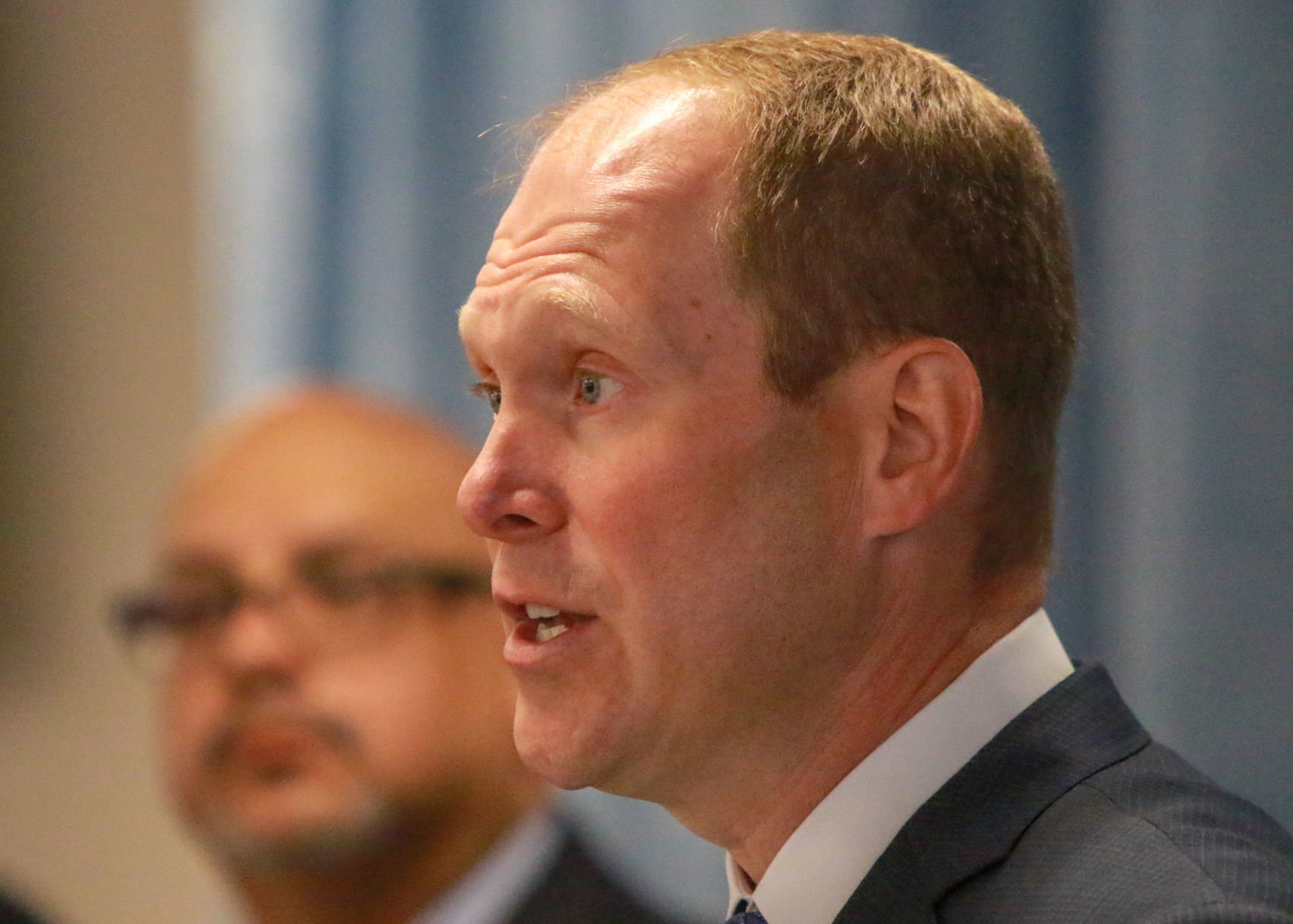 United States Attorney Thomas L. Kirsch II and ATF discuss the events surrounding the shooting of an ATF agent yesterday in Gary, Indiana.